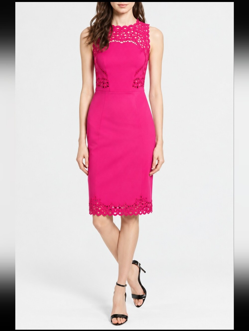 Ted Baker Verita Fuchsia Cutout Bodycon Midi Dress Size 1 / US 4